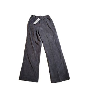 NWT Alfred Dunner Women's Gray Pull On Corduroy Pants Size 8P
